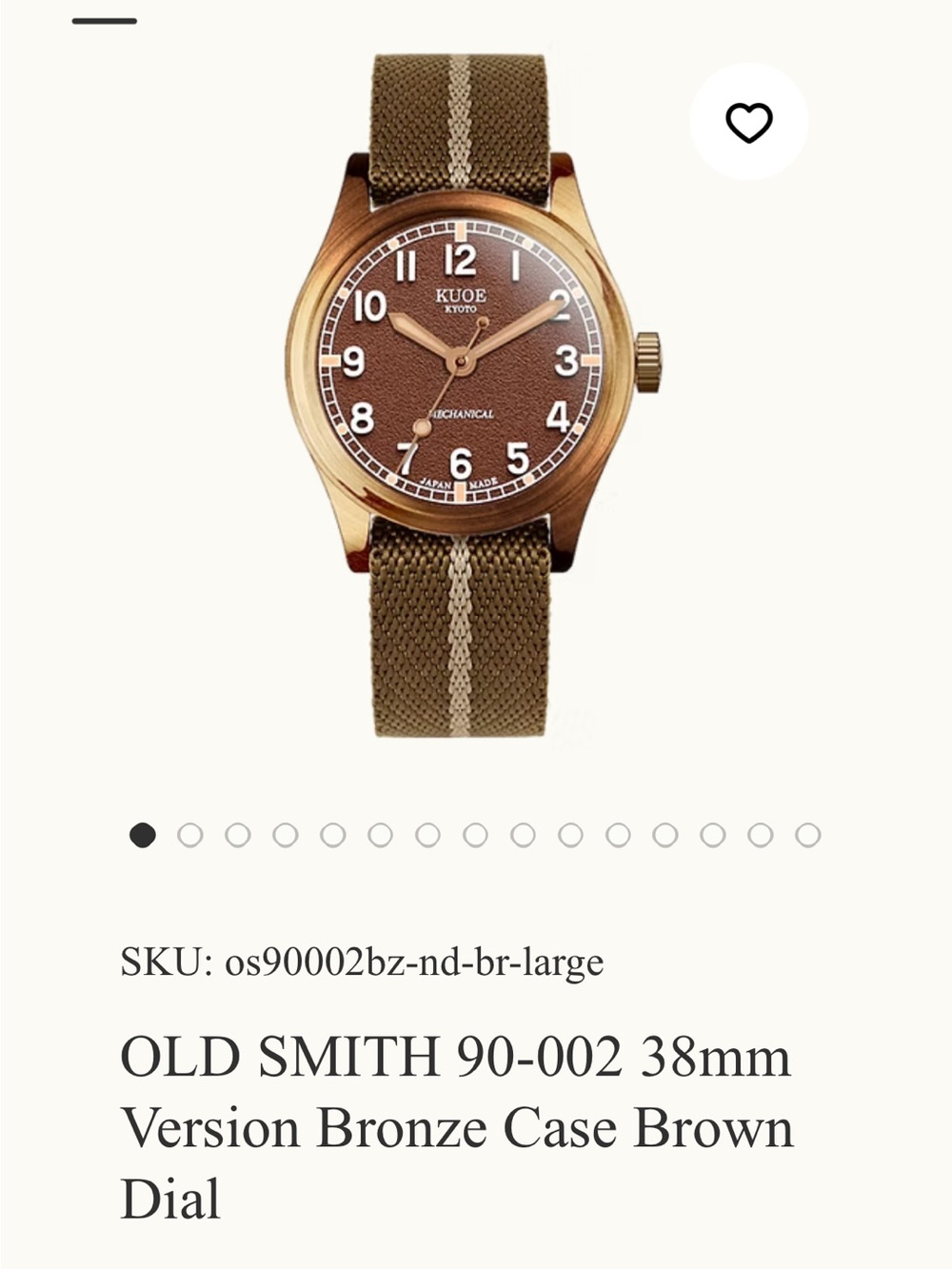 Old Smith 90-002 Bronze Case Brown Dial Men's Watch